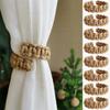 2pcs Handcrafted Knitted Curtain Tiebacks | Classic Design, Dual-Purpose As Decorative and Storage Accessory,with Multiple Hooks