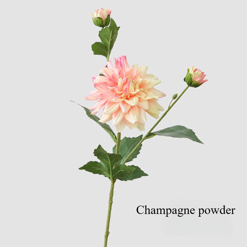 65CM Single 3-head Dahlia Artificial Flower Nordic Wedding Decoration Road Guide Home Interior Decoration Photography Props