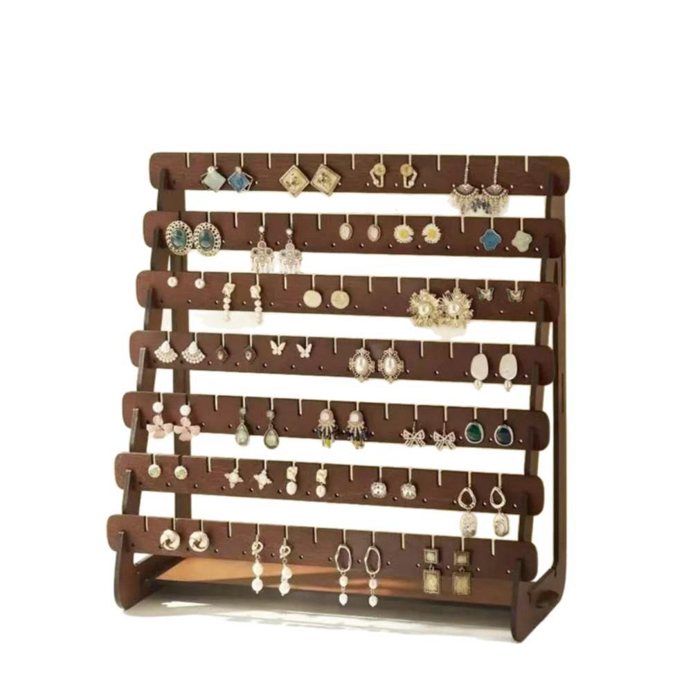 Espositore per orecchini a lobo in legno, espositore per orecchini, bracciali, orecchini, bracciali, ripiano portaoggetti, accessori