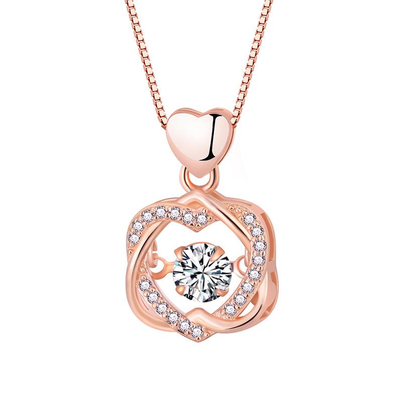 Double Love Necklace for Women Clavicle Chain Trendy Pendant Simple Temperament Niche Couple Light Luxury