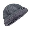 New Style Unisex Winter Hats Plush Fur Lined Beanies Hats For Men Woman Hello Letter Warm Cap Casual Winter Ski Knitted Hats