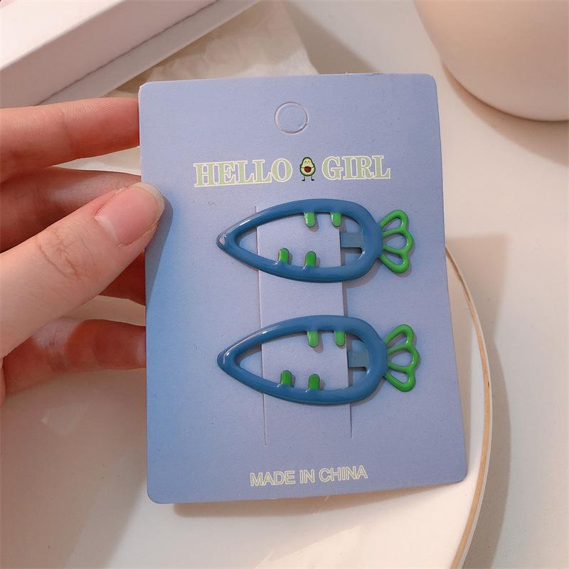 

Детские заколки для волос Нежные 2 шт. Кавайные заколки-морковки для девочек Мягкие силиконовые Нескользящие заколки для челки Детские заколки темно-синий