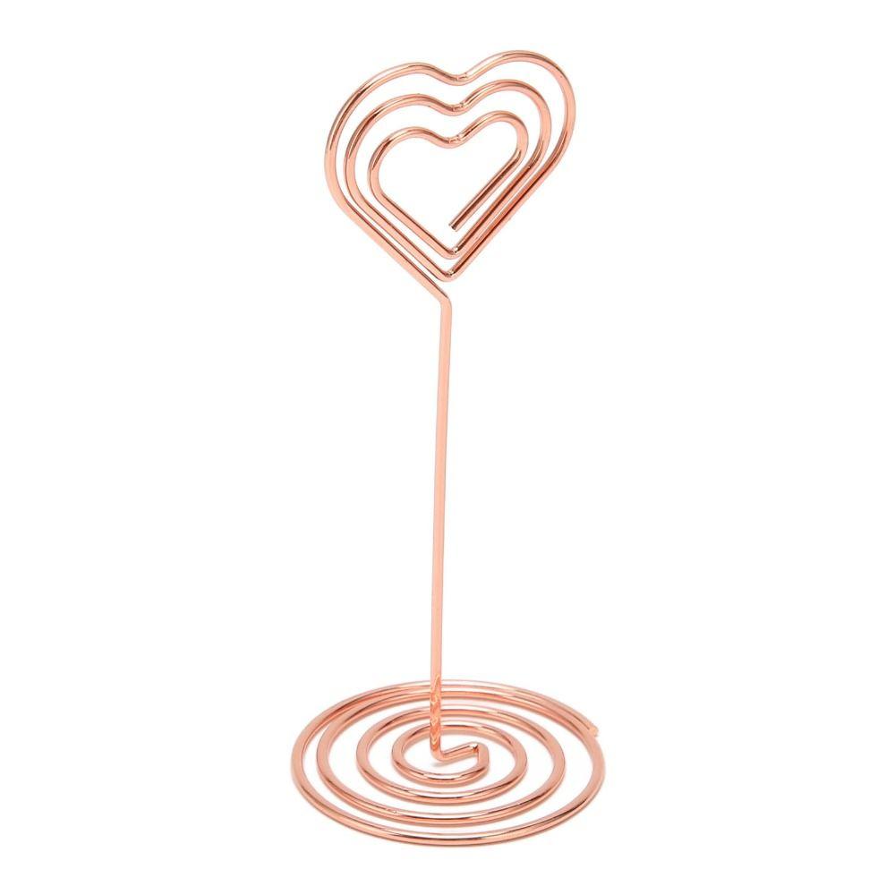 10Pcs Gold /Rose Gold Table Number Stands Heart Shape Name Card Holder  Wedding Party
