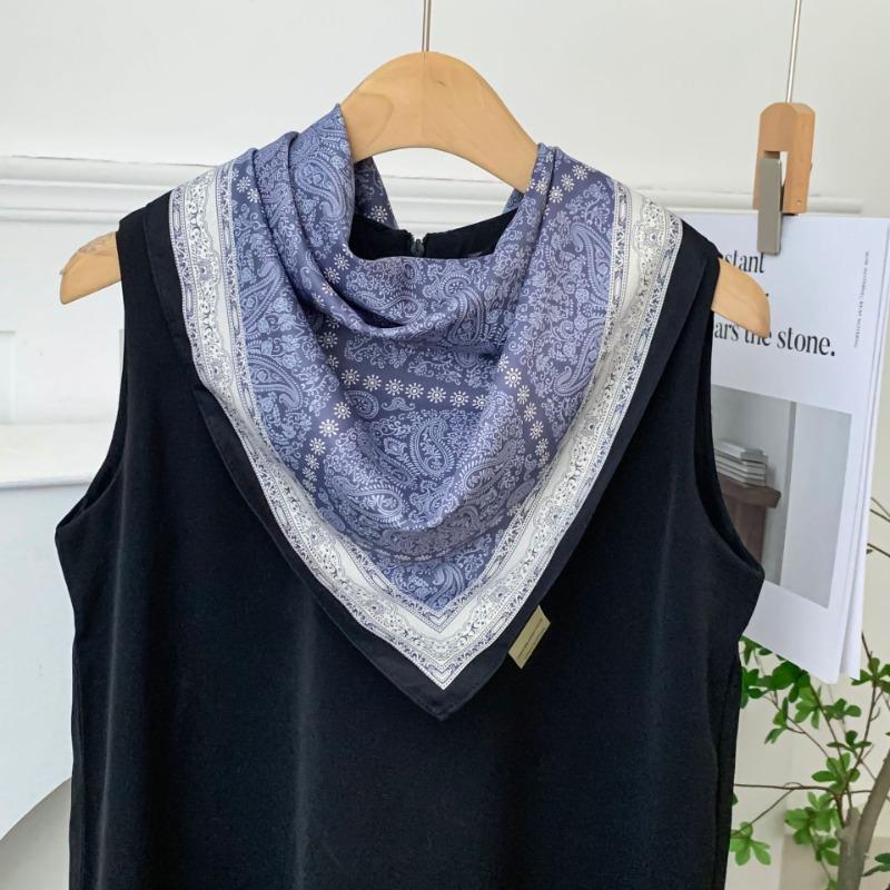 Cashew flower silk scarf new trend bag headscarf headband neck protector scarf scarf small shawl triangle scarf fart curtain