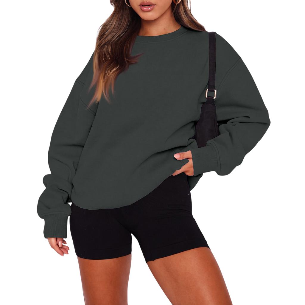 Women's Fashion Long Sleeve Crewneck Sweatshirt Top for Casual Everyday Wear