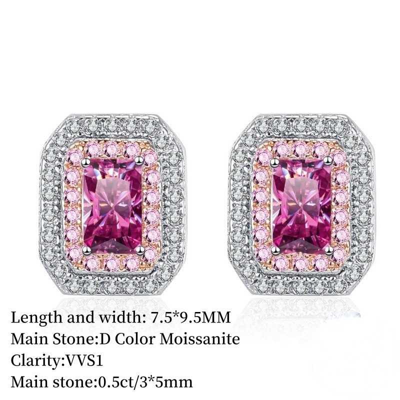 SACEGEMS Zertifizierte 0,5 ct D Farbe Moissanit Ohrstecker für Frauen Diamant Ohrstecker 925 Sterling Silber Hochzeit Schmuck GRA