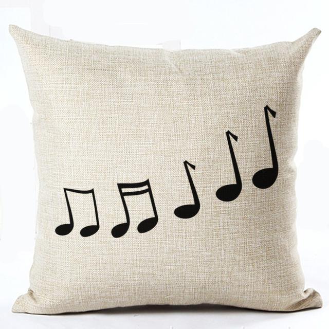 Retro Musiknoten bedruckte Leinwand quadratische Kissenbezüge für Auto Sofa Bürostuhl Einfache Heimdekoration Ornamente
