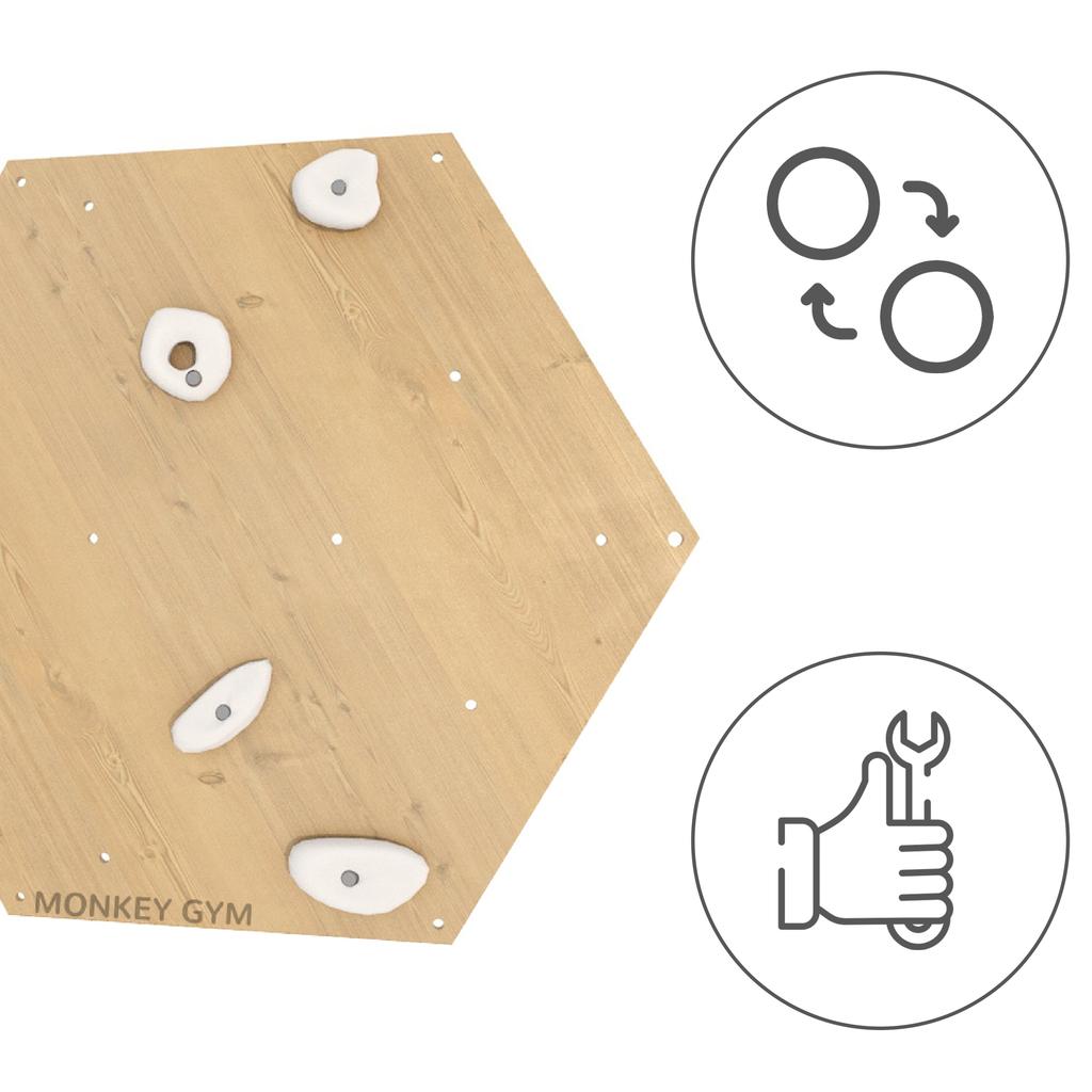 Climbing Wall Cube 1 Wood - White Grips