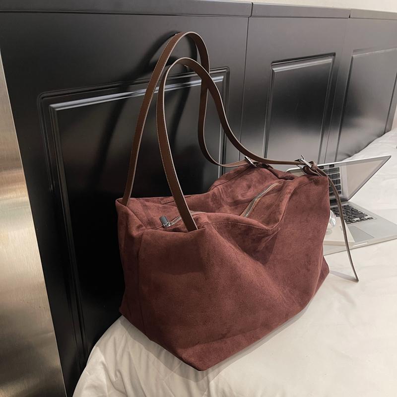 Tote Bag Large Capacity Suede Pillow Bag Women's Shoulder Crossbody Bag