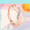 Korean Twisted Wave Ring For Women Copper Material Rose Gold Plated Geometric Design