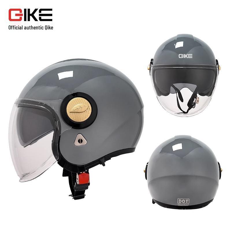 Men's Retro Motorcycle Helmet, 3C Certified, All-Season, Autumn/Winter, Half Helmet for Electric Vehicles