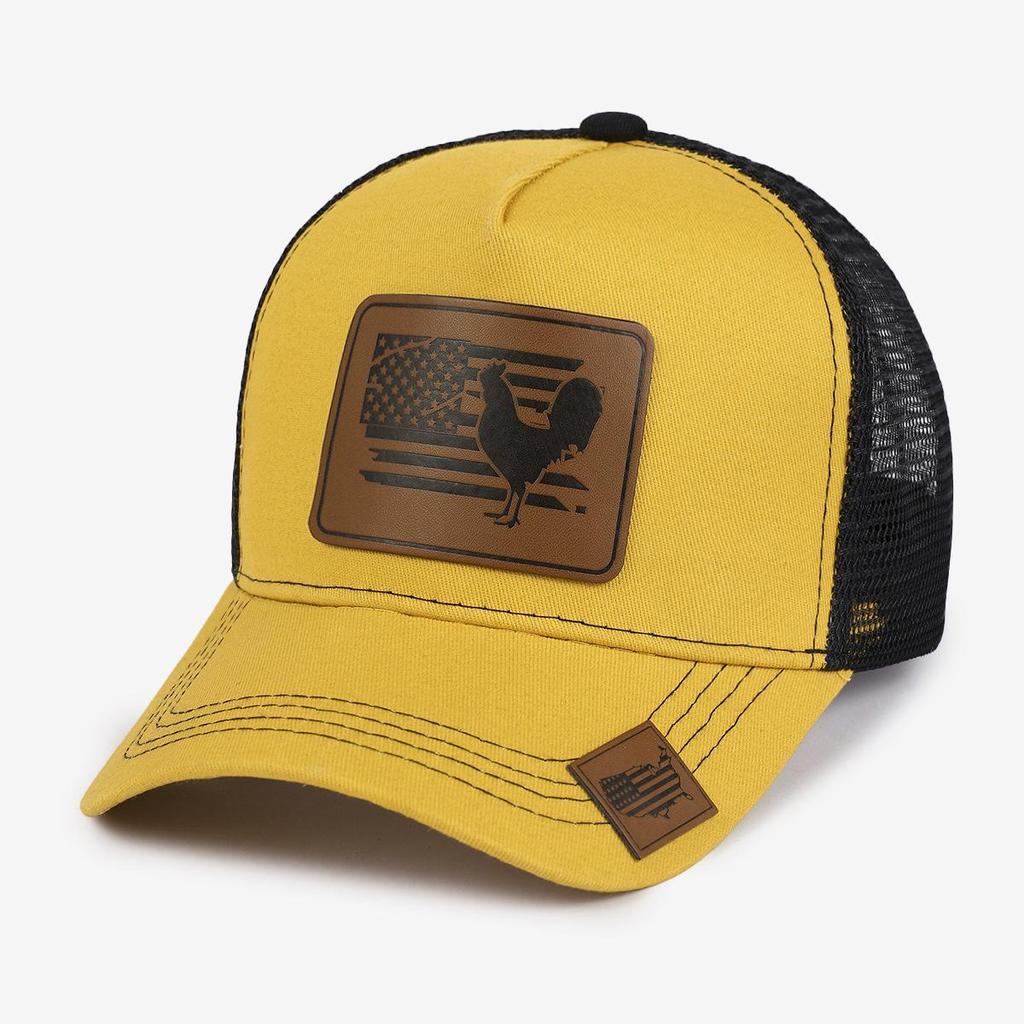 Trendy Animal Embroidery Leather-Label Baseball Cap: European & American Korean-Style Duckbill Design