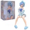 RE:0 Anime Figure  Ram And Rem Pajamas Instant Noodles Press Ram Action Figure Rem Figurine PVC Collectibles Statue Gifts 15.5cm
