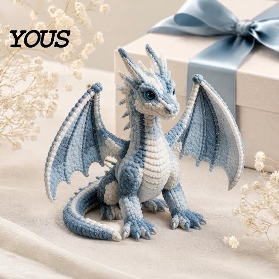 Vintage Style Fabric Craft Sets Flying Dragon Patchwork DIY Kit Collection, Handmade Animal Sewing Kit, Kits for Adults Art Beginners, Creative