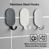 Sticky Adhesive Hooks for Hanging, Stainless Steel Hooks, Key Hooks, Towel Hooks, Coat Hooks, Command Hooks Wall Mount Hanger Door Hook Kitchen