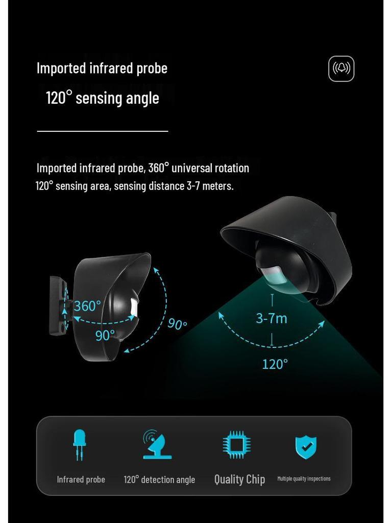 2025 Wireless Smart Sensor Doorbell: Outdoor Waterproof Driveway Alarm with Remote Control.