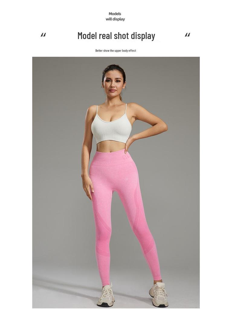 Best-Selling Women's Quick-Dry Yoga Pants - Sand Wash, Hip-Lifting, Tight Fit, Ideal for Running, Cycling, and Fitness Activities.