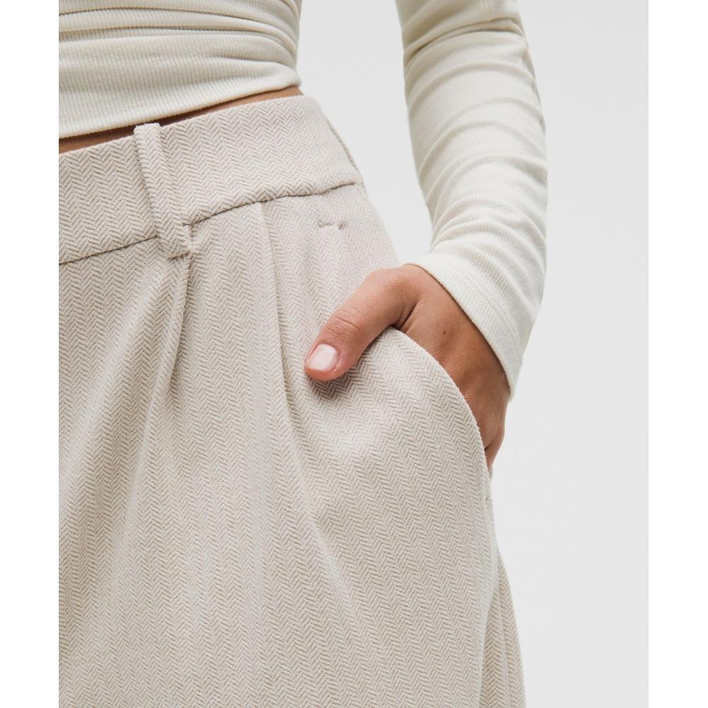 Lululemon Daydrift High Rise Weite Hosen-Shorts Fischgrät Melange Fischgrät Melange Muskat Helles Elfenbein