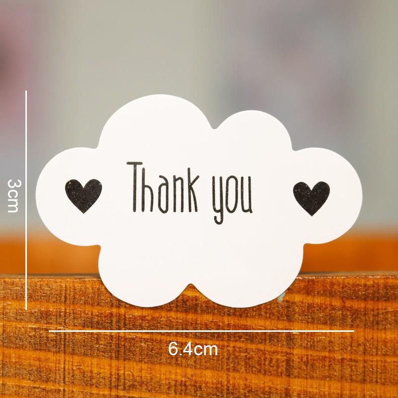 

120pcs 4.6x3cm Kawaii Thank you Adhesive Seal Sticker White Cloud Shape Paper Sticker For Gift Candy Box Scrapbook Label Sticker