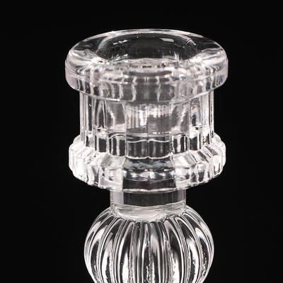 Vintage-Kerzenständer aus klarem Glas für Abendessen, Kerzenhalter, Heim- und Hochzeitsdekoration