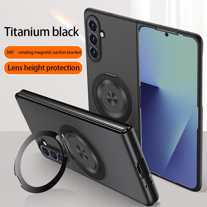 Rotate Metal Holder for Magnetic Wireless Charging Phone Case for Samsung Galaxy Z Fold Fold 8 Ultra 7 6 5 4 3 Shockproof Cover
