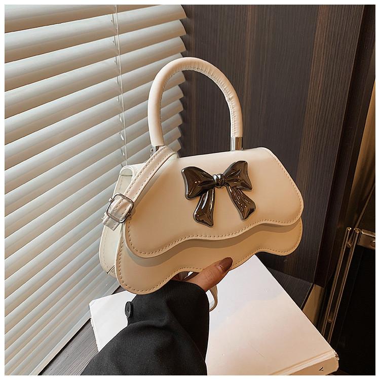 Fashionable Bowknot Small Square Tote Bag For Women Cute Shoulder Crossbody Purse