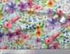 Soimoi Japan Crepe Satin Fabric Flower & Leaves Watercolor Decor Fabric Printed metre 42 Inch