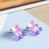 Wholesale Gummy Bears Studs Earrings For Women Teens Girls Gradient Color Sequin Bear Earring Fashion Zircon Birthday Gift