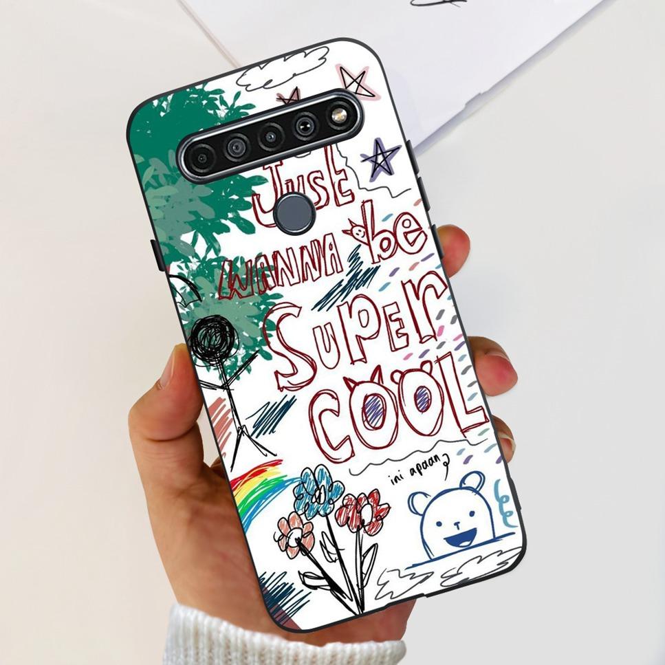 For LG K41S K 41S Case 2020 Black Silicone Cute Fashion Flower Shockproof Bumper For LGK41S LM-K410 Phone Back Cover 6.55" Funda