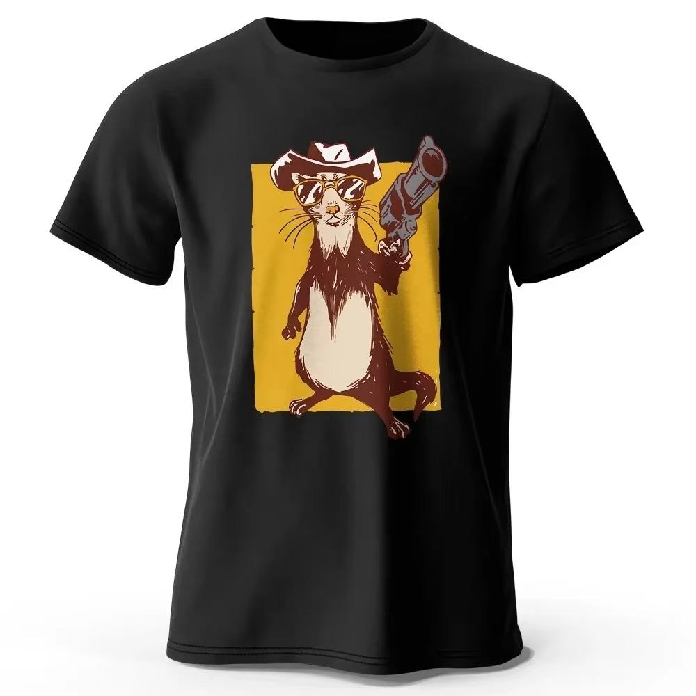 Funny Animal Printed Men T-Shirt New Vintage Graphic Summer Tees Men Women 100% Cotton Casual Oversized Tops Tshirts Streetwear