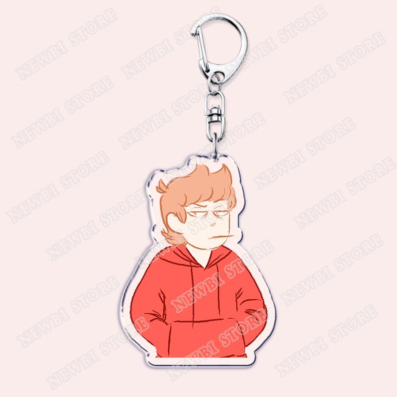 Popular Eddsworld Tord Keychains for Accessories Bag  Anime Comic Ringo Edds Meme Keyrings Jewelry Gamers Fans Friends Gifts
