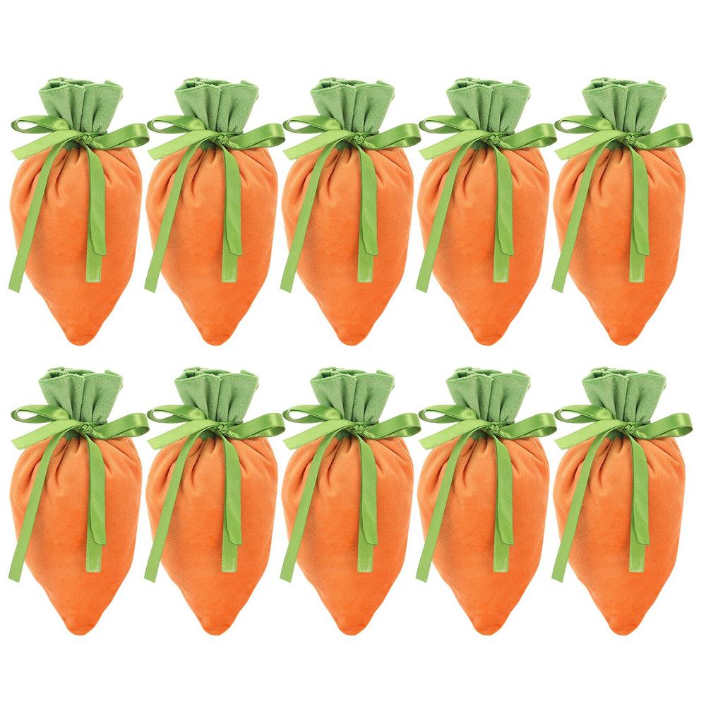

Пасхальный бархатный подарочный пакет, пасхальная корзина для украшений из бархата с морковкой, 10 шт., пасхальные мешочки для конфет с завязкой для украшения пасхальной вечеринки 12 x 20CM жёлтый