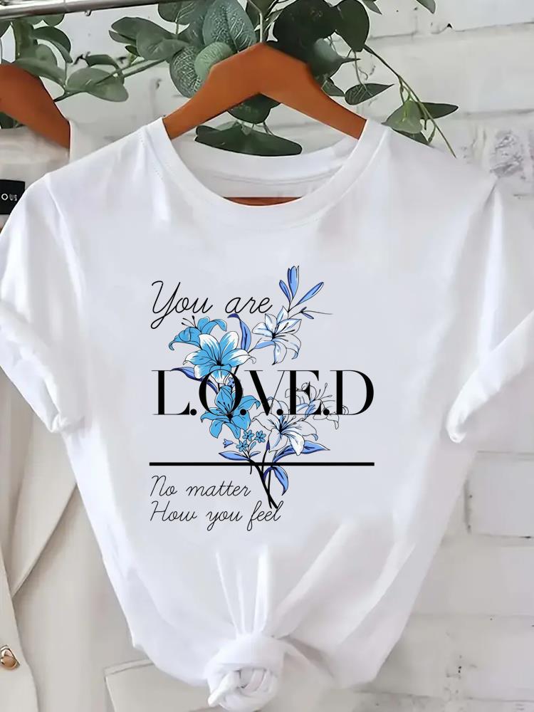 (Asian Size) 90s watercolor butterfly Printed Clothing Female Top Fashion Graphic Short Sleeve T-shirts Casual T Shirt  Lady Women Tee