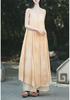 Homemade plant dyeing spray dyeing suspender long dress irregular big swing literary dress cool blue