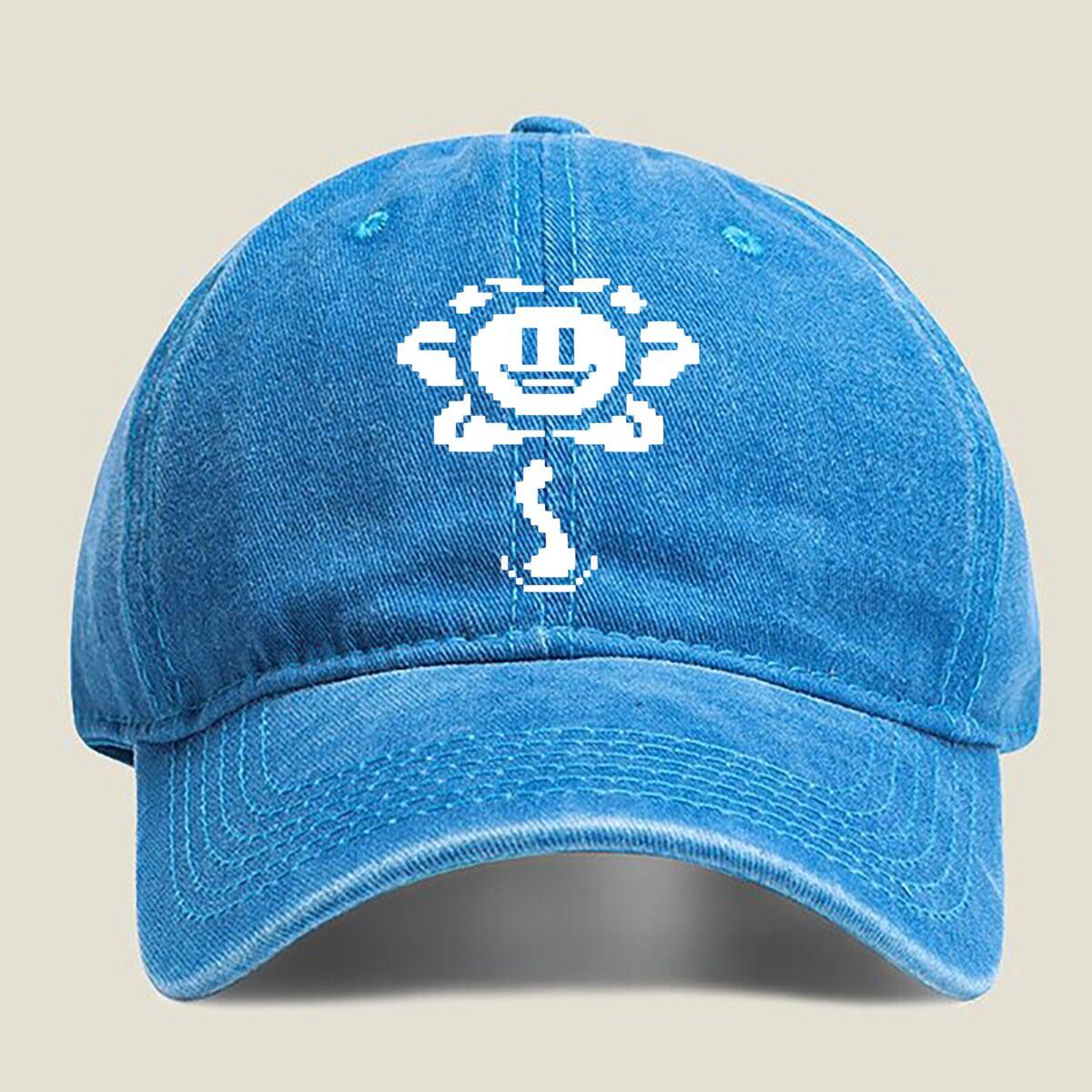 

Pixel Flower Sprite Fashion Washed Baseball Cap Hat Outdoor Activities One Size
