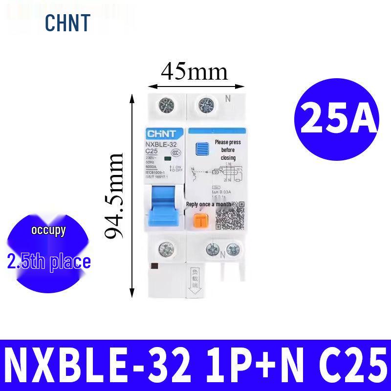 Chint Leakage Protector Circuit Breaker: 2P, 1P3P+N, 4P with Leakage Protection (32A, 20A, 40A, 63A) Air Switch