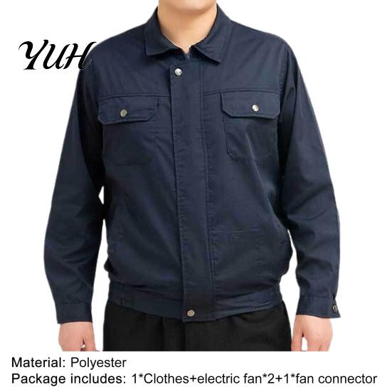 Air Conditioned Clothes Jacket Camouflage Cooling Men USB Long Conditioner Coat Sleeve Sun Protection with Fan for Office