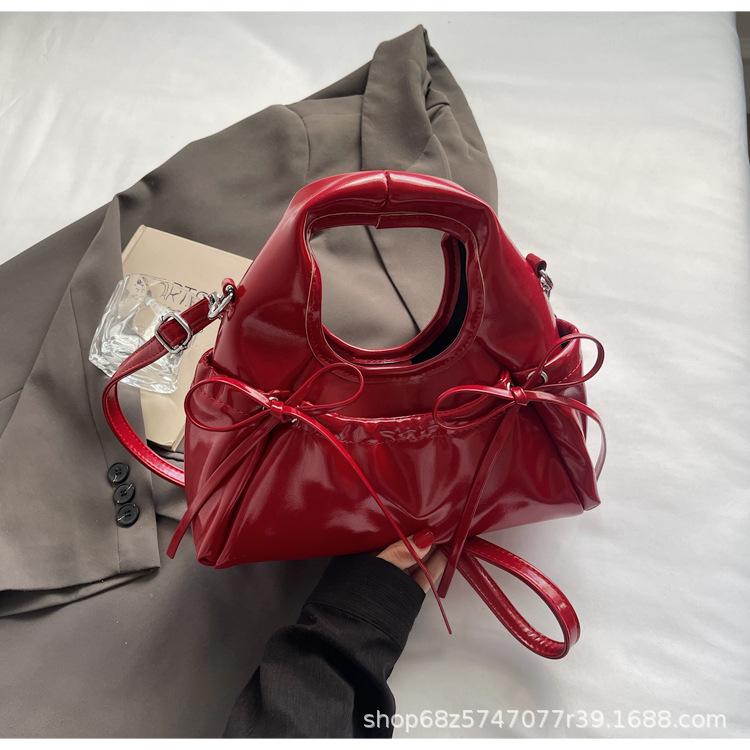 

Fashion Lace-up Minimalist Wind Handbag Women s 2025 Korean Edition Large Capacity Shoulder Bag Niche Slack Messenger Bag бордовый