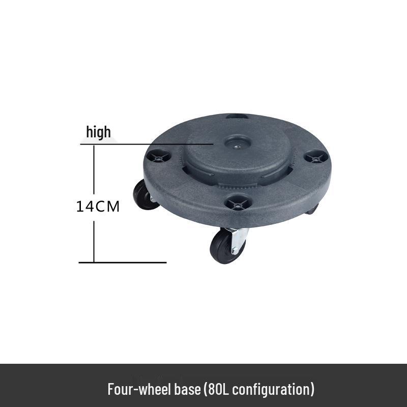 Large Round Wheeled Trash Can with Lid for Outdoor or Kitchen Use