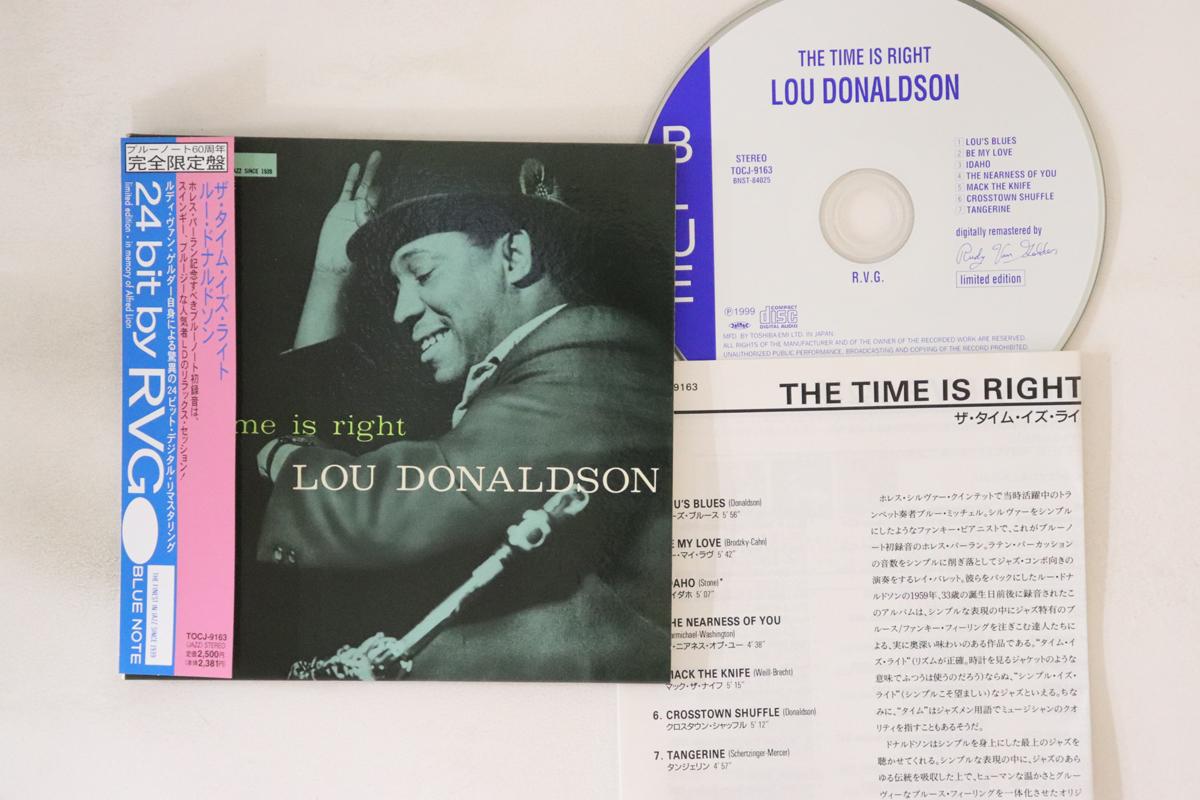 

CD LOU DONALDSON - Time Is Right TOCJ9163 BLUE NOTE 1999 Япония Obi Jazz