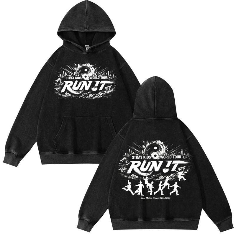 2026 Stray Kids World Tour Run It Skz Hoodie Sweatshirt Teens