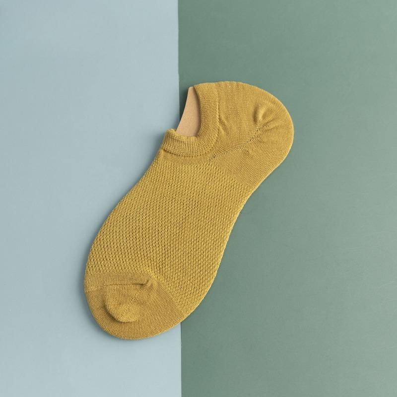 

Женские летние тонкие однотонные не сползающие с пятки носки-следочки 1 pair жёлтый