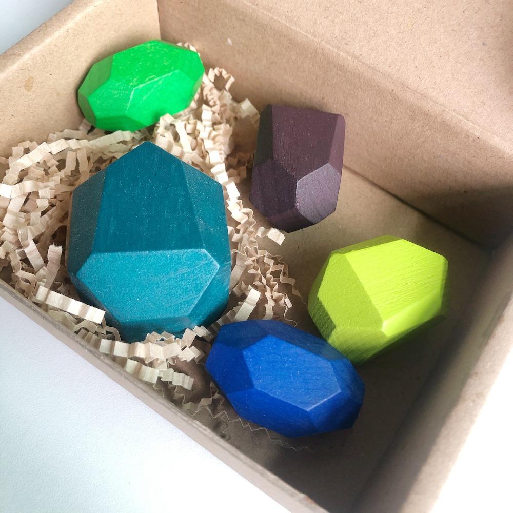 Wczesnoszkolna edukacja drewniane układane kamienie kolorowe kamienie układane muzyka Montessori tęcza płaskie poziome klocki edukacyjne zabawki