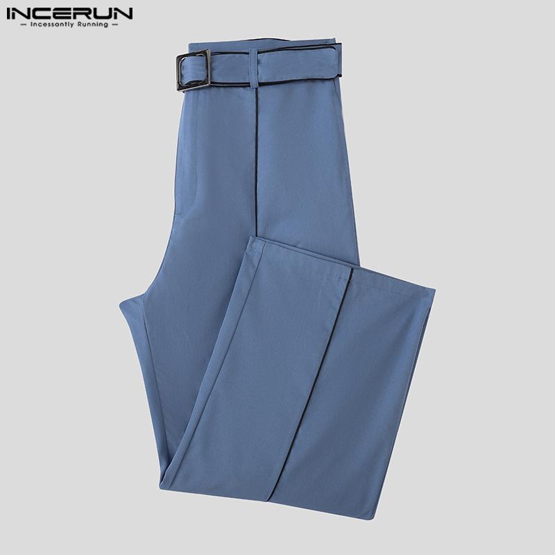 INCERUN Pánské dvoudílné outfity s dlouhým rukávem, asymetrické sako, dlouhé rovné kalhoty, sady