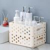 Kitchen Storage Basket Folding Storage Box Large Capacity Space Saving Desktop Dressing Storage Container Hollowout Ins