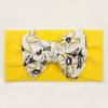 New twill print bow children's headband, summer thin solid color baby hair accessories, girls headscarf
