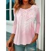 2025 Women's T shirt Tee Floral Print Long Sleeve Basic Sweatshirt Fashion Round Neck Regular Fit Floral Painting