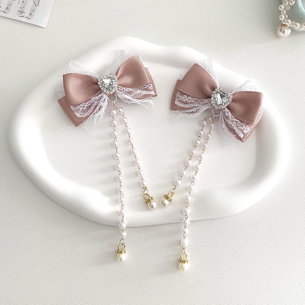 [1pair] Lolita cosplay Girl hairpin Bow barrette cute hair accessories japanese aesthetic hair clips y2k cute items for girls