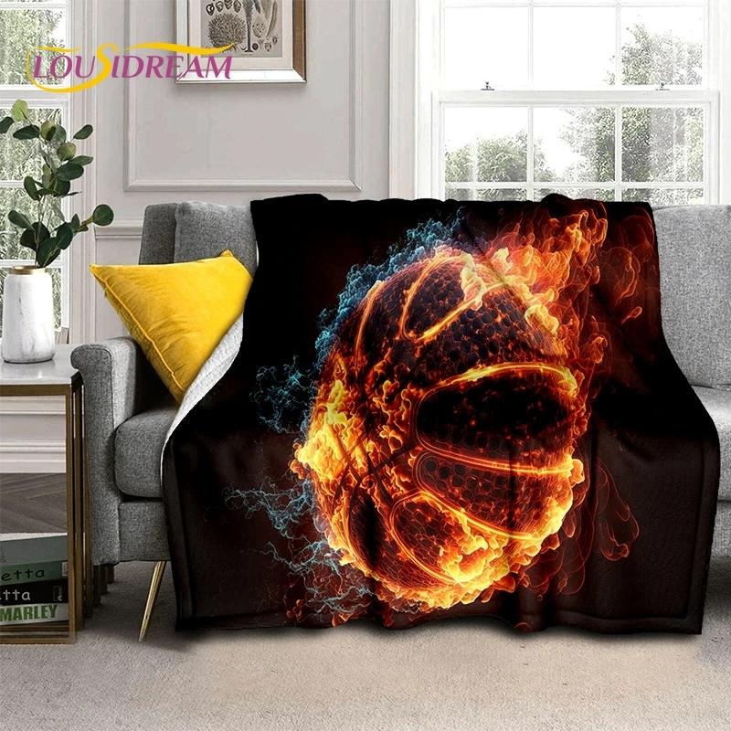 Lastest Basketball Court Frame Soft Blankets,Keep Warm Throw Blanket Comfortable Blanket for Picnic Beds Sofa Home Bedroom gift