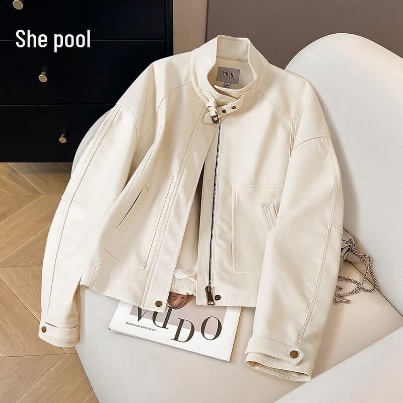 Her Pond Women's 2026 Autumn Short PU Leather Jacket